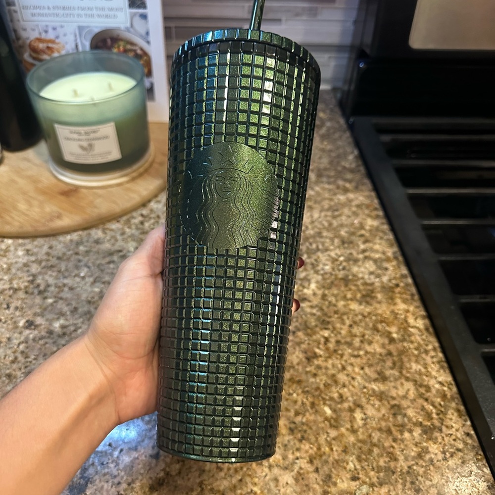 Starbucks green grid tumbler